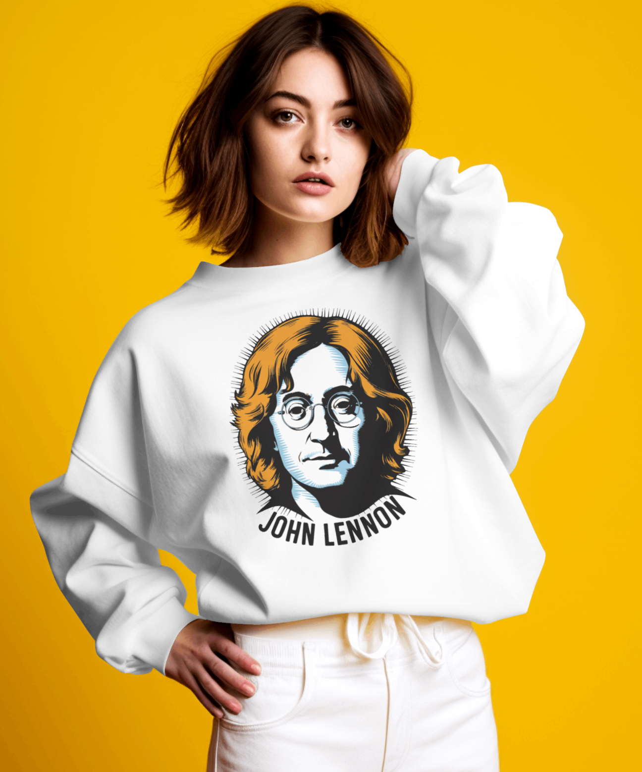 Nairose Premium John Lennon Printed Sweatshirt | Unisex Regular Fit